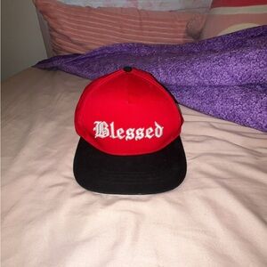 Rue21 Red and Black 'Blessed' Hat